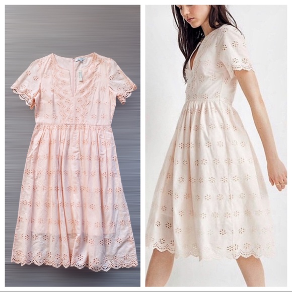 Madewell Dresses & Skirts - 🌵SALE Madewell Scalloped Blush Eyelet Dress NEW
